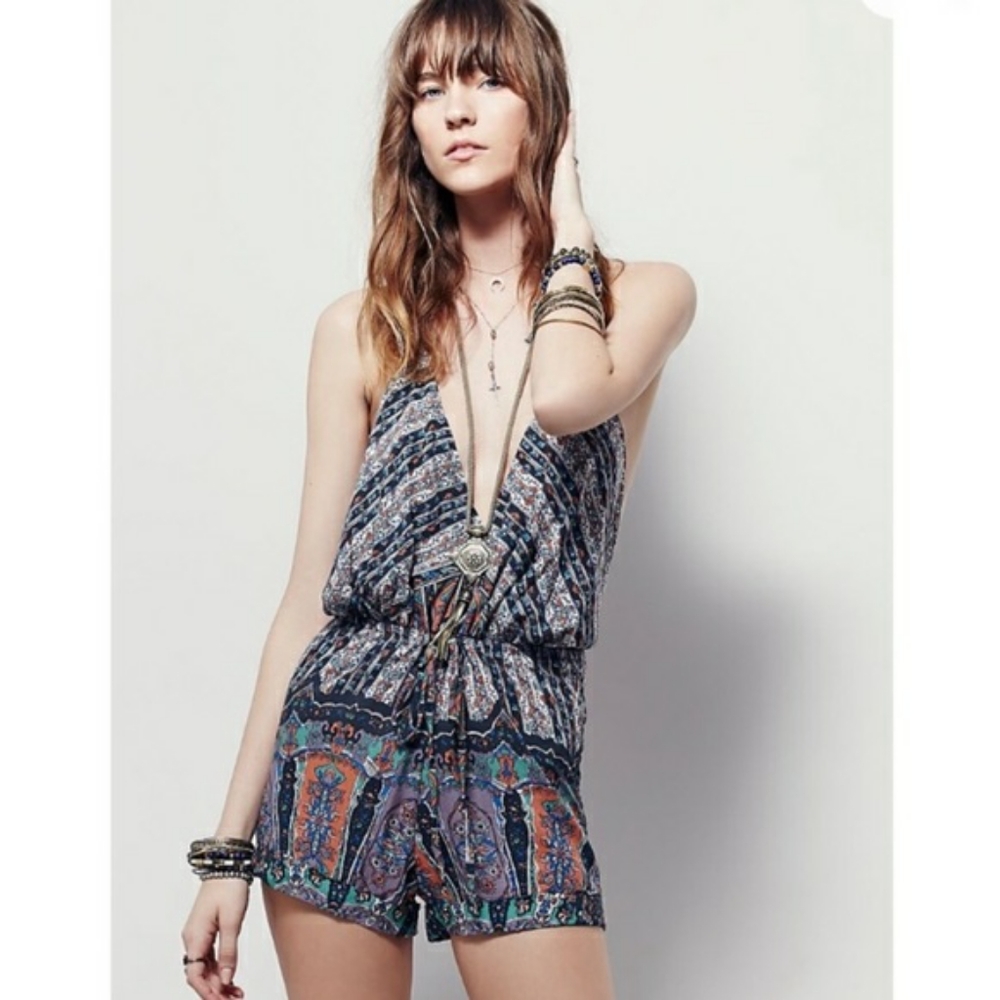 Everything is rosey halter romper